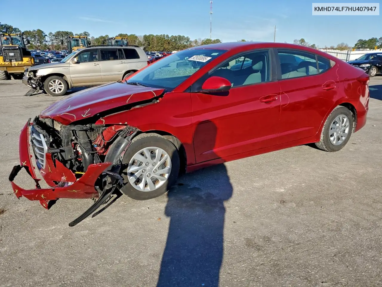 KMHD74LF7HU407947 2017 Hyundai Elantra Se