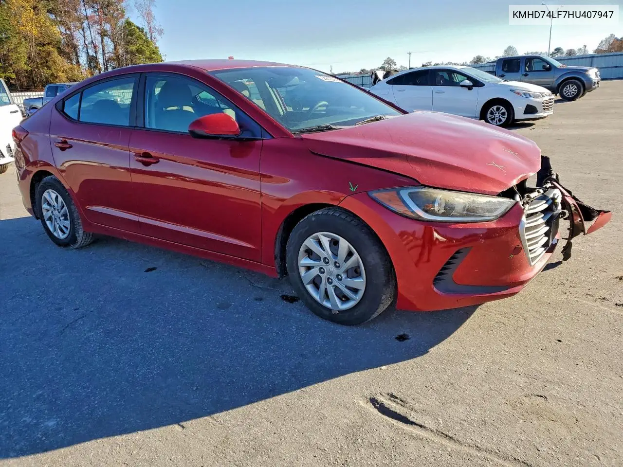 KMHD74LF7HU407947 2017 Hyundai Elantra Se