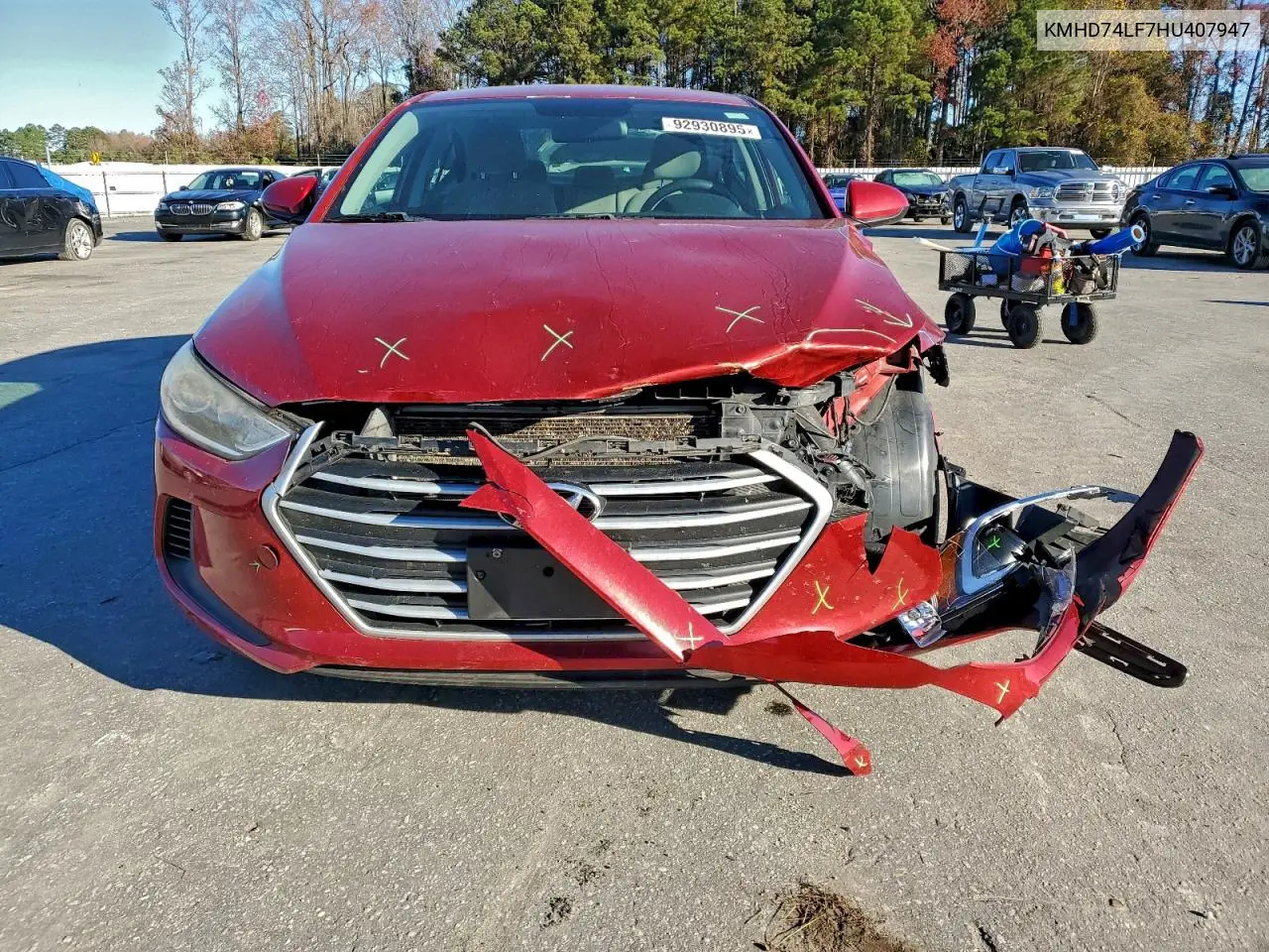 KMHD74LF7HU407947 2017 Hyundai Elantra Se