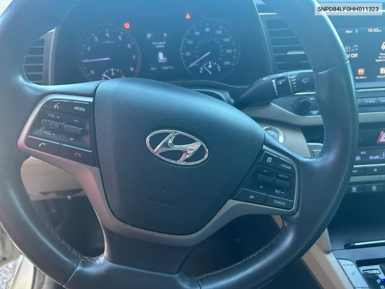 5NPD84LF0HH011323 2017 Hyundai Elantra Se