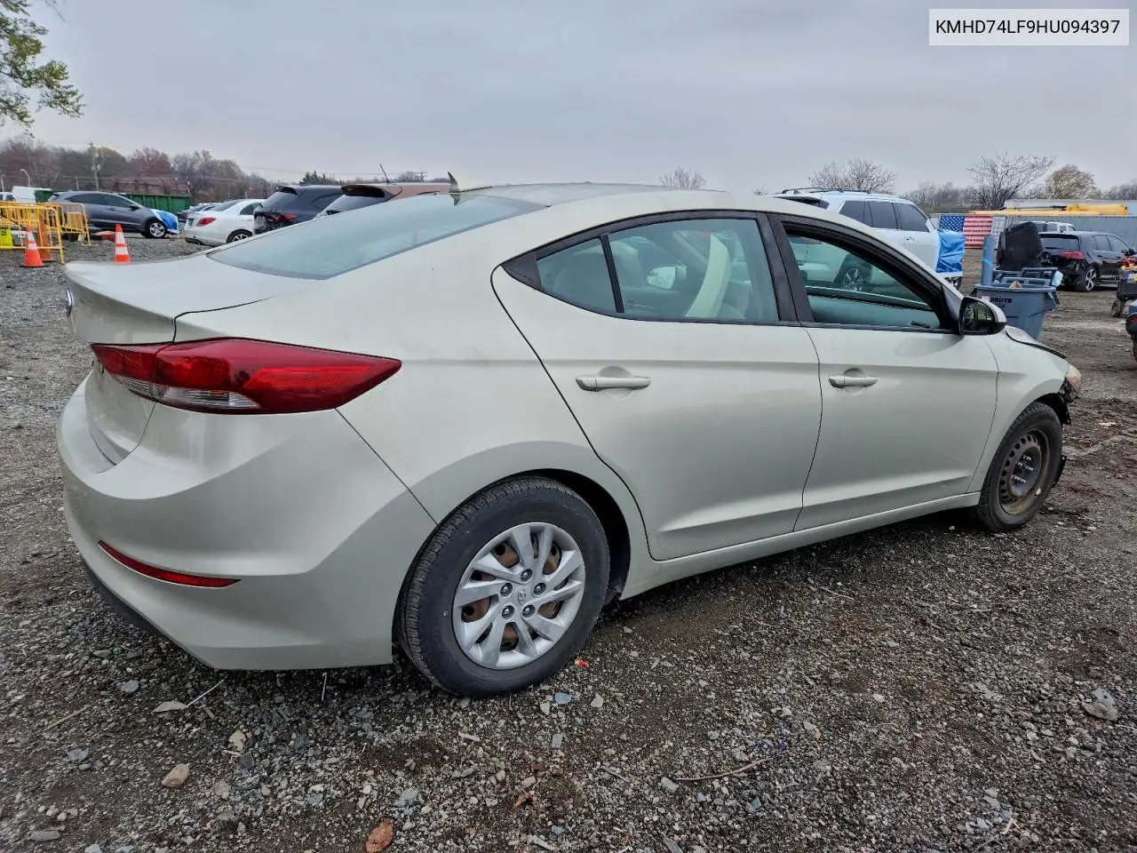 KMHD74LF9HU094397 2017 Hyundai Elantra Se