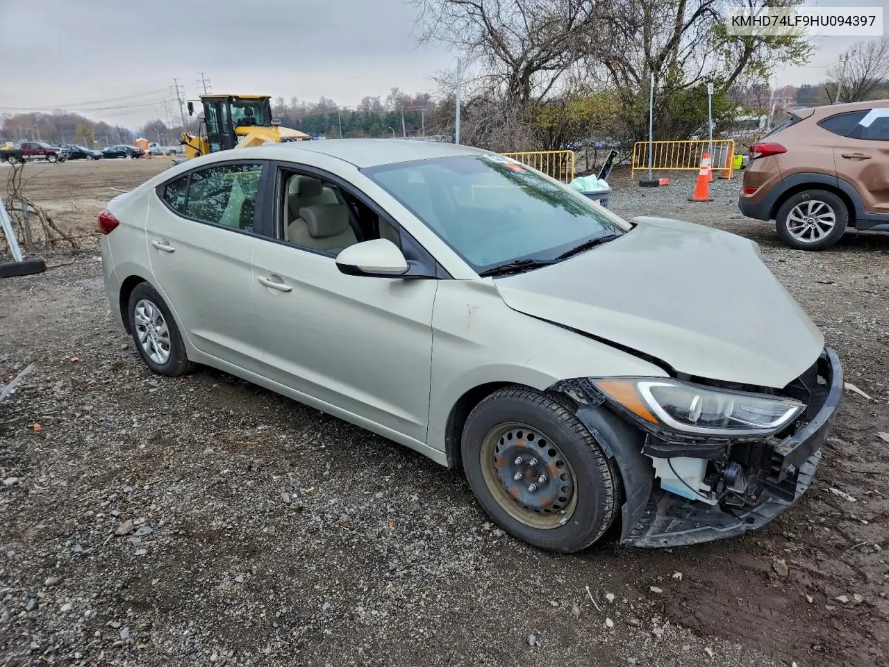 KMHD74LF9HU094397 2017 Hyundai Elantra Se