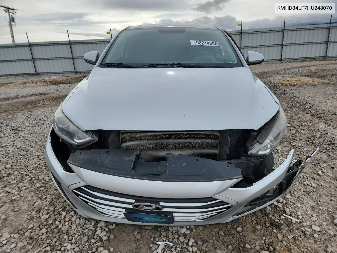KMHD84LF7HU248070 2017 Hyundai Elantra Se
