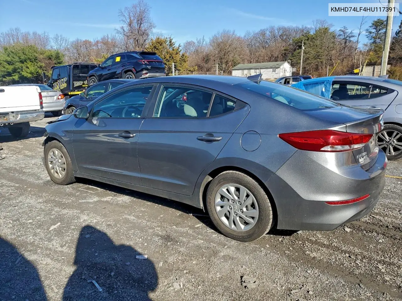 KMHD74LF4HU117391 2017 Hyundai Elantra Se