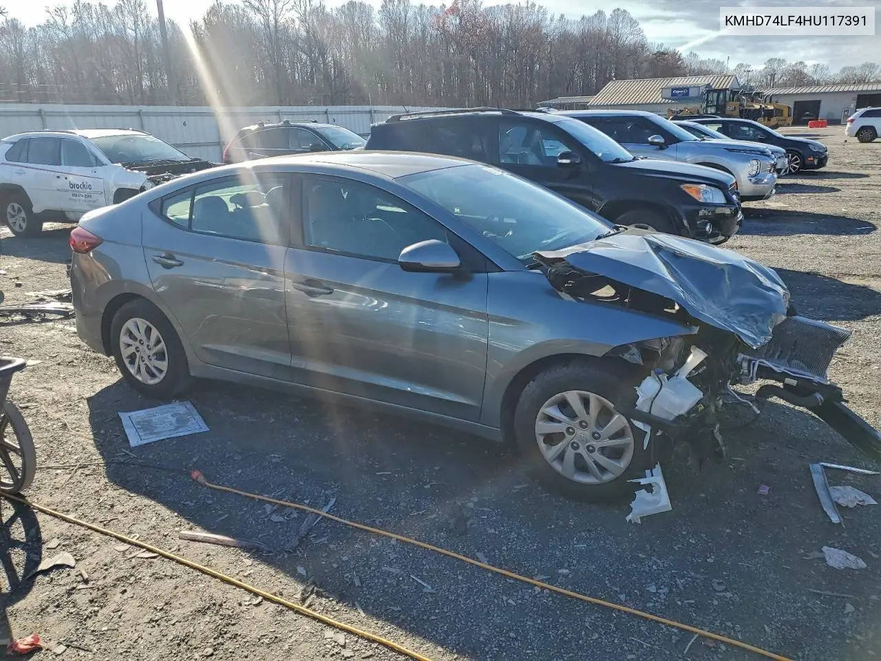 KMHD74LF4HU117391 2017 Hyundai Elantra Se