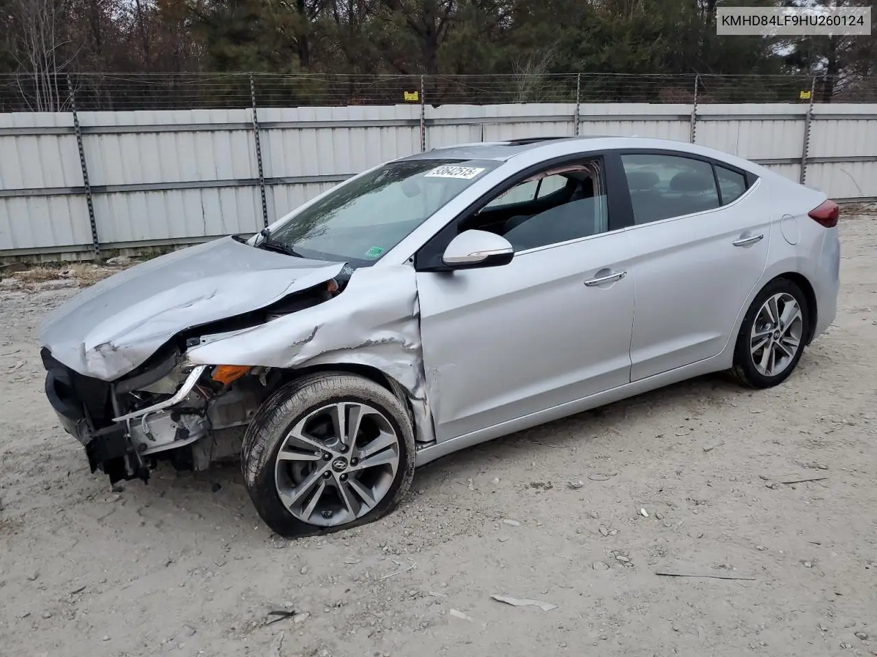 KMHD84LF9HU260124 2017 Hyundai Elantra Se