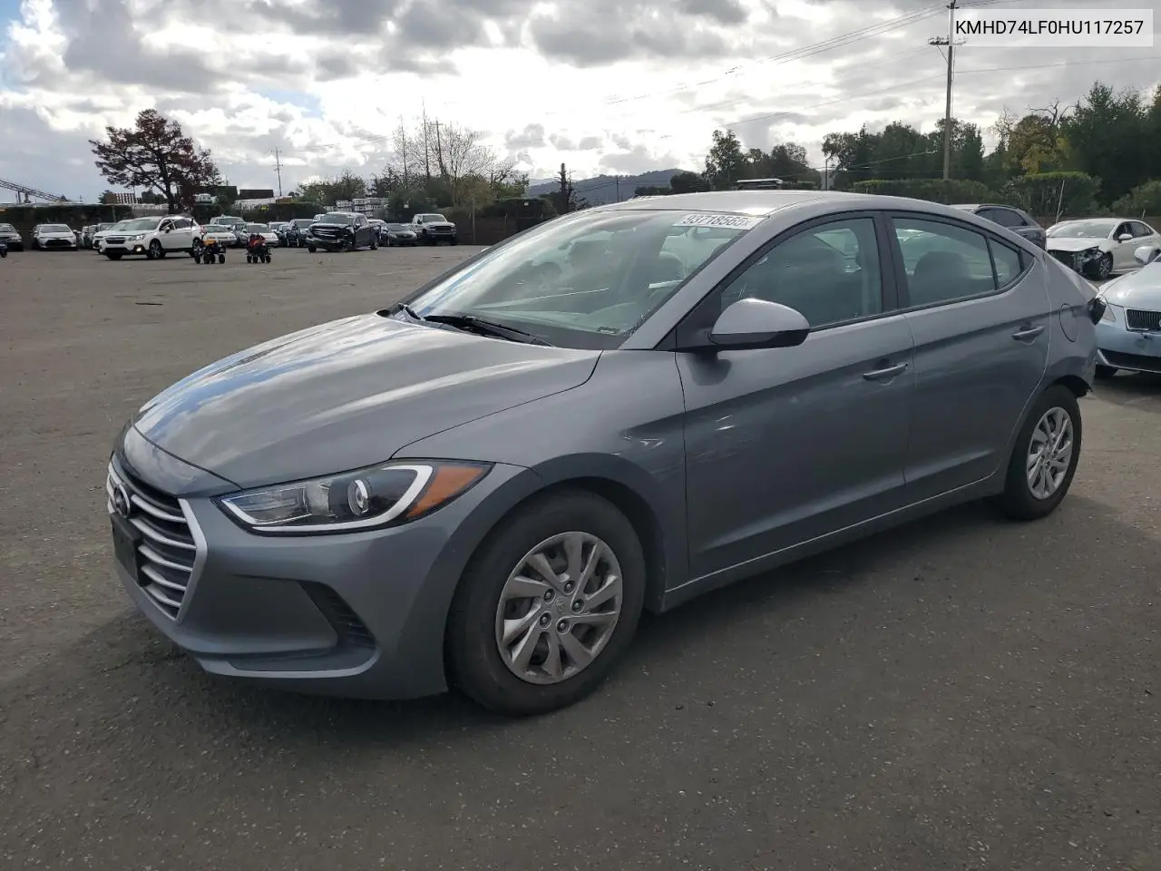 KMHD74LF0HU117257 2017 Hyundai Elantra Se