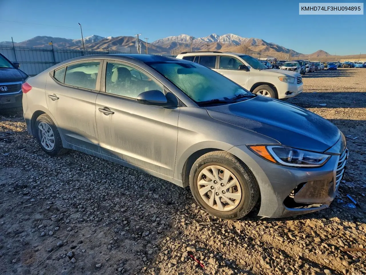 KMHD74LF3HU094895 2017 Hyundai Elantra Se