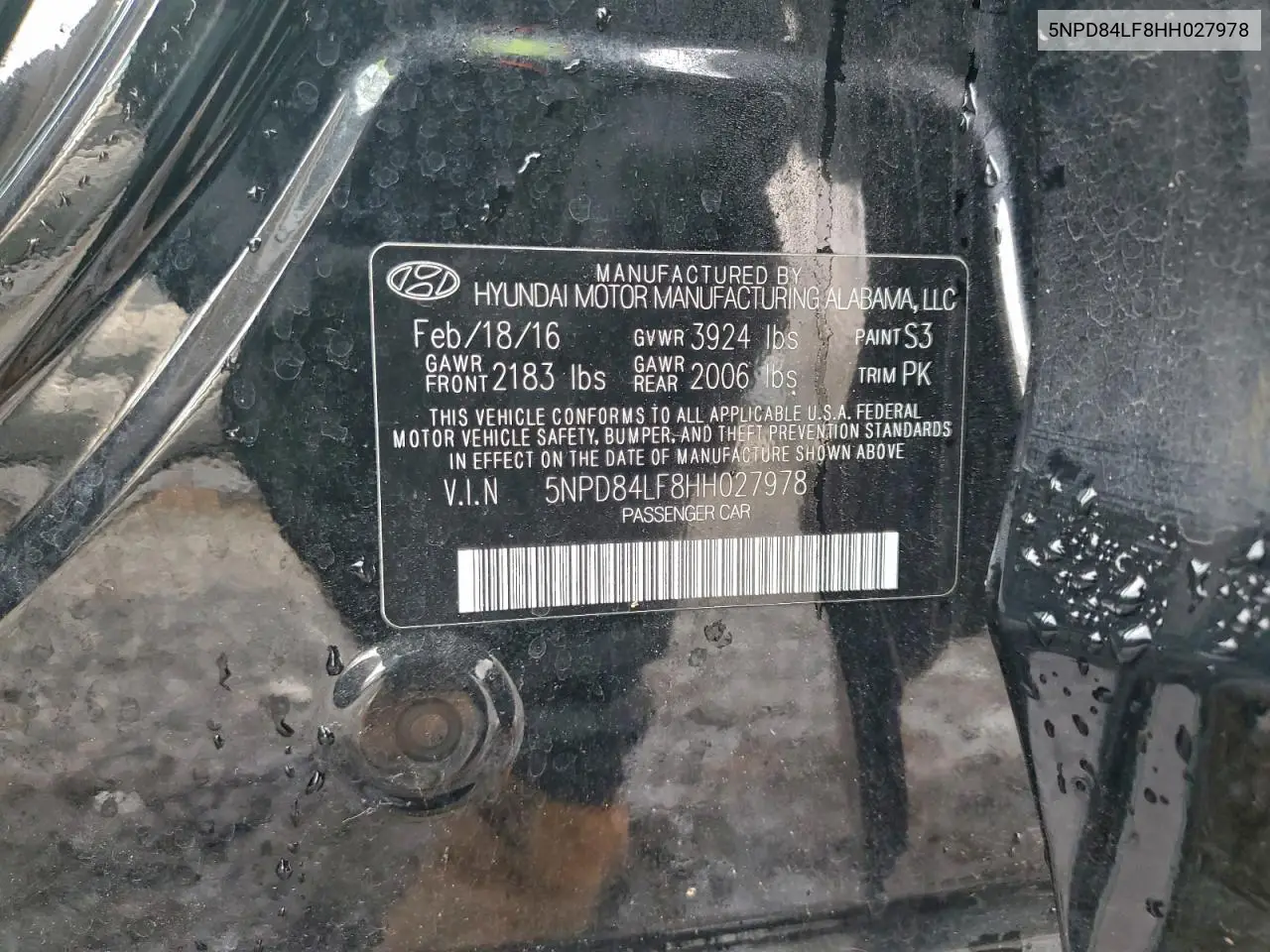 5NPD84LF8HH027978 2017 Hyundai Elantra Se
