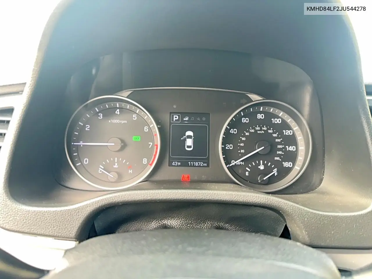 KMHD84LF2JU544278 2018 Hyundai Elantra Sel