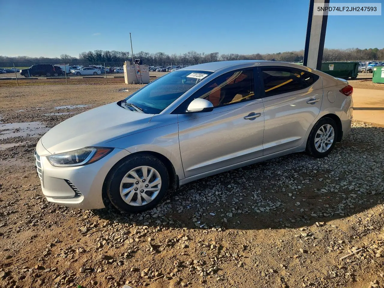 5NPD74LF2JH247593 2018 Hyundai Elantra Se