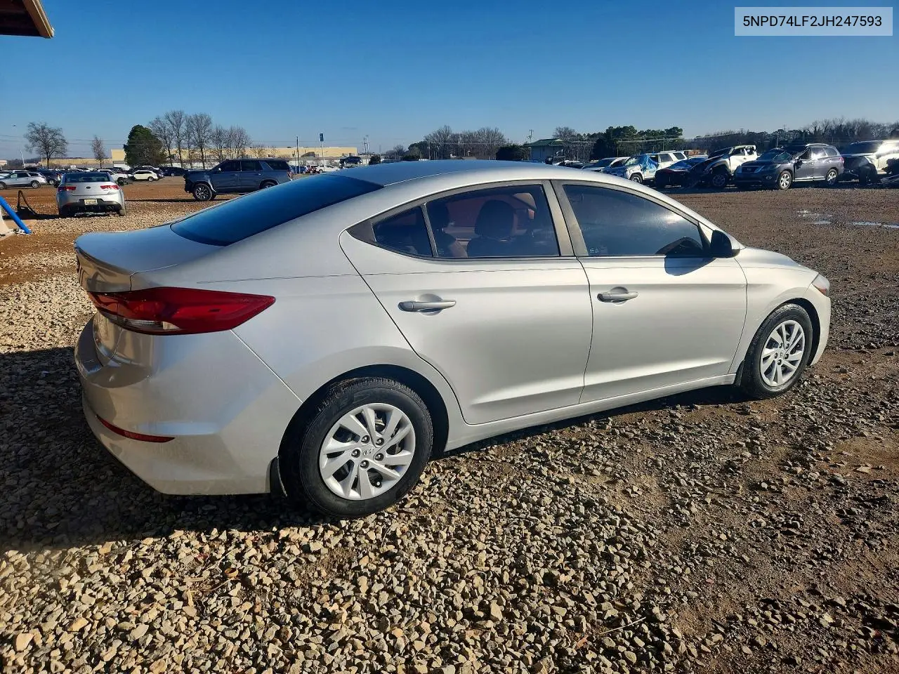 5NPD74LF2JH247593 2018 Hyundai Elantra Se