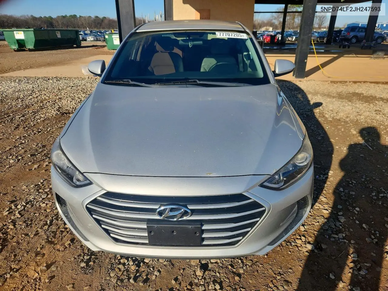 5NPD74LF2JH247593 2018 Hyundai Elantra Se
