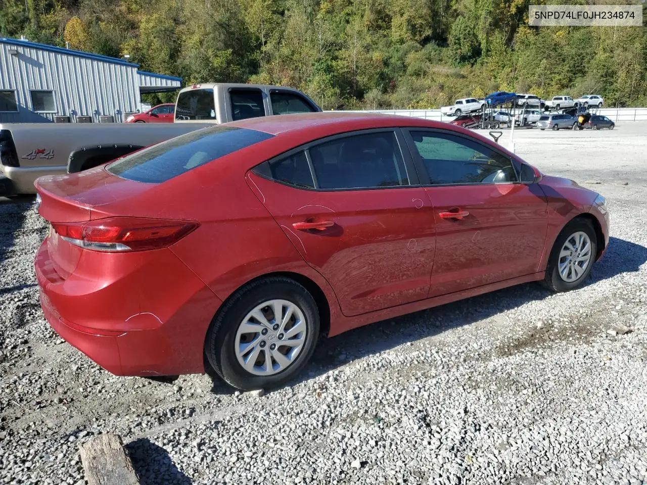 5NPD74LF0JH234874 2018 Hyundai Elantra Se