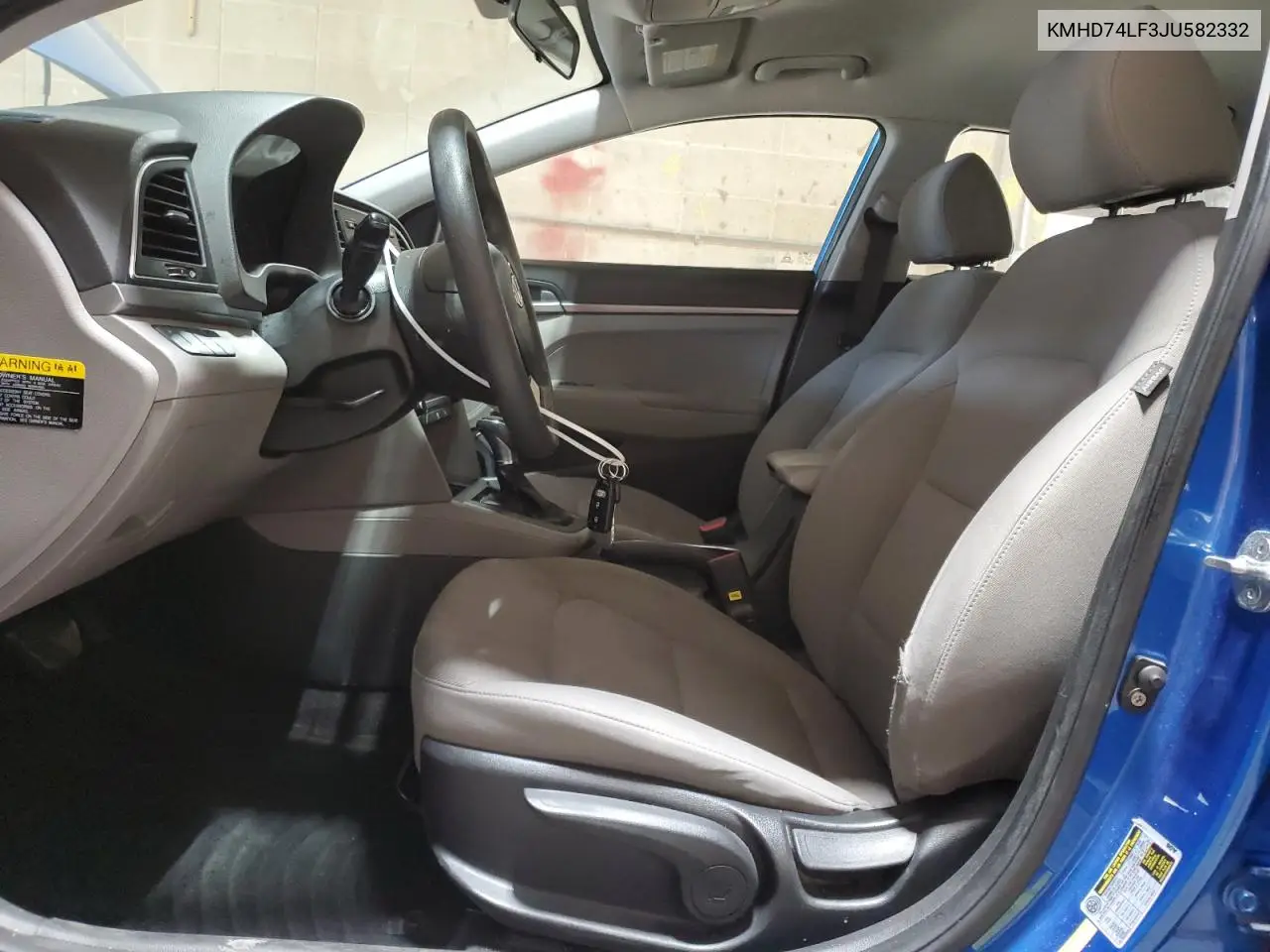 KMHD74LF3JU582332 2018 Hyundai Elantra Se