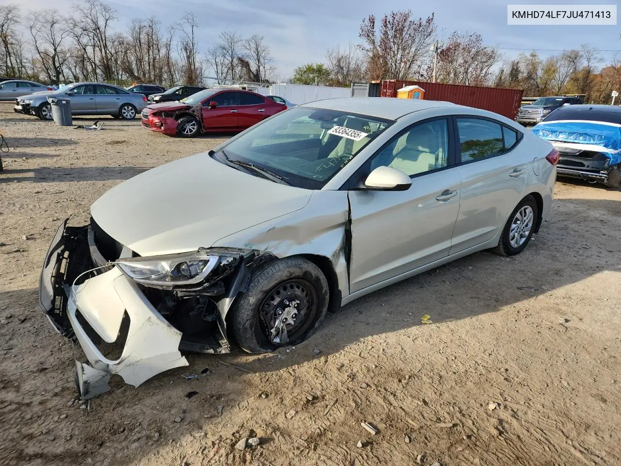 KMHD74LF7JU471413 2018 Hyundai Elantra Se