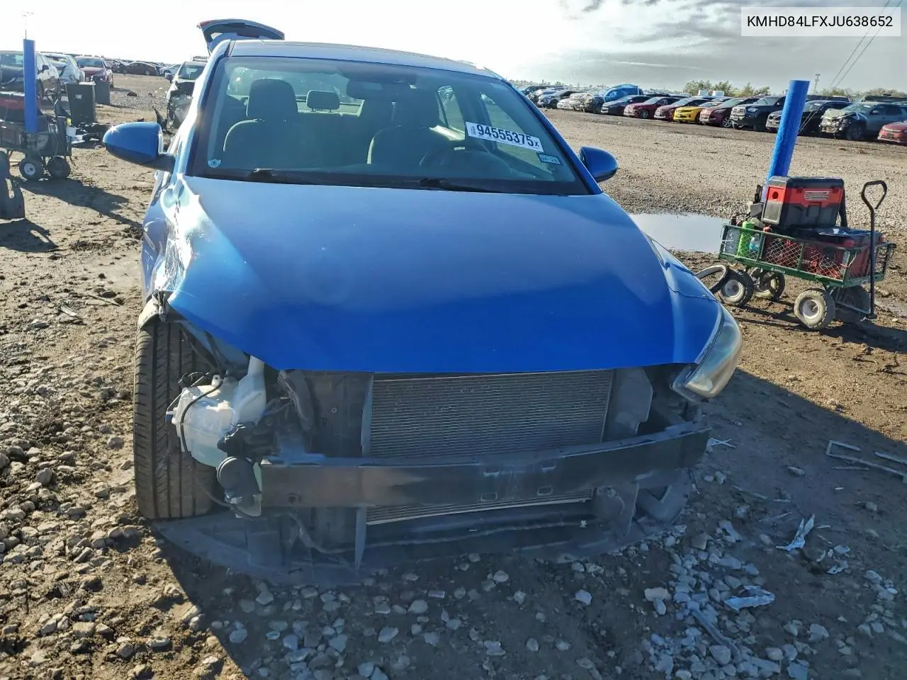 KMHD84LFXJU638652 2018 Hyundai Elantra Sel