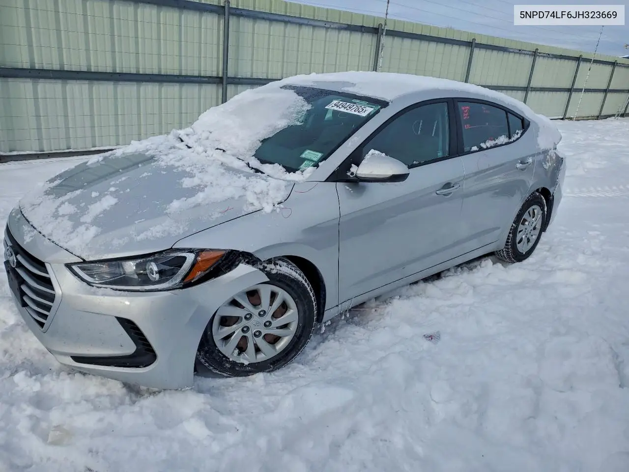 5NPD74LF6JH323669 2018 Hyundai Elantra Se