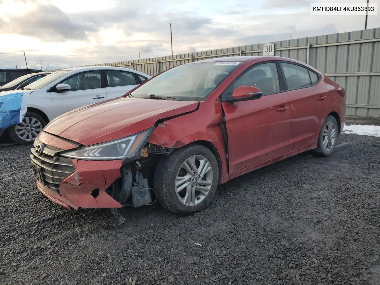 KMHD84LF4KU863893 2019 Hyundai Elantra Sel