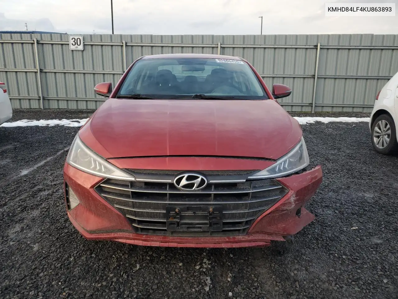 KMHD84LF4KU863893 2019 Hyundai Elantra Sel