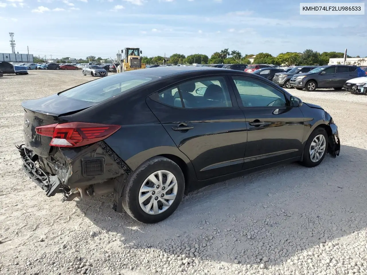 KMHD74LF2LU986533 2020 Hyundai Elantra Se