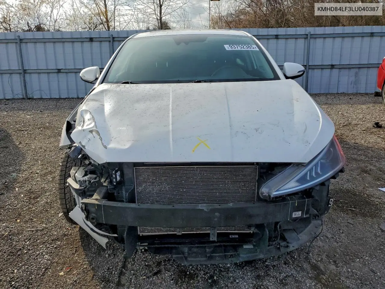 KMHD84LF3LU040387 2020 Hyundai Elantra Sel