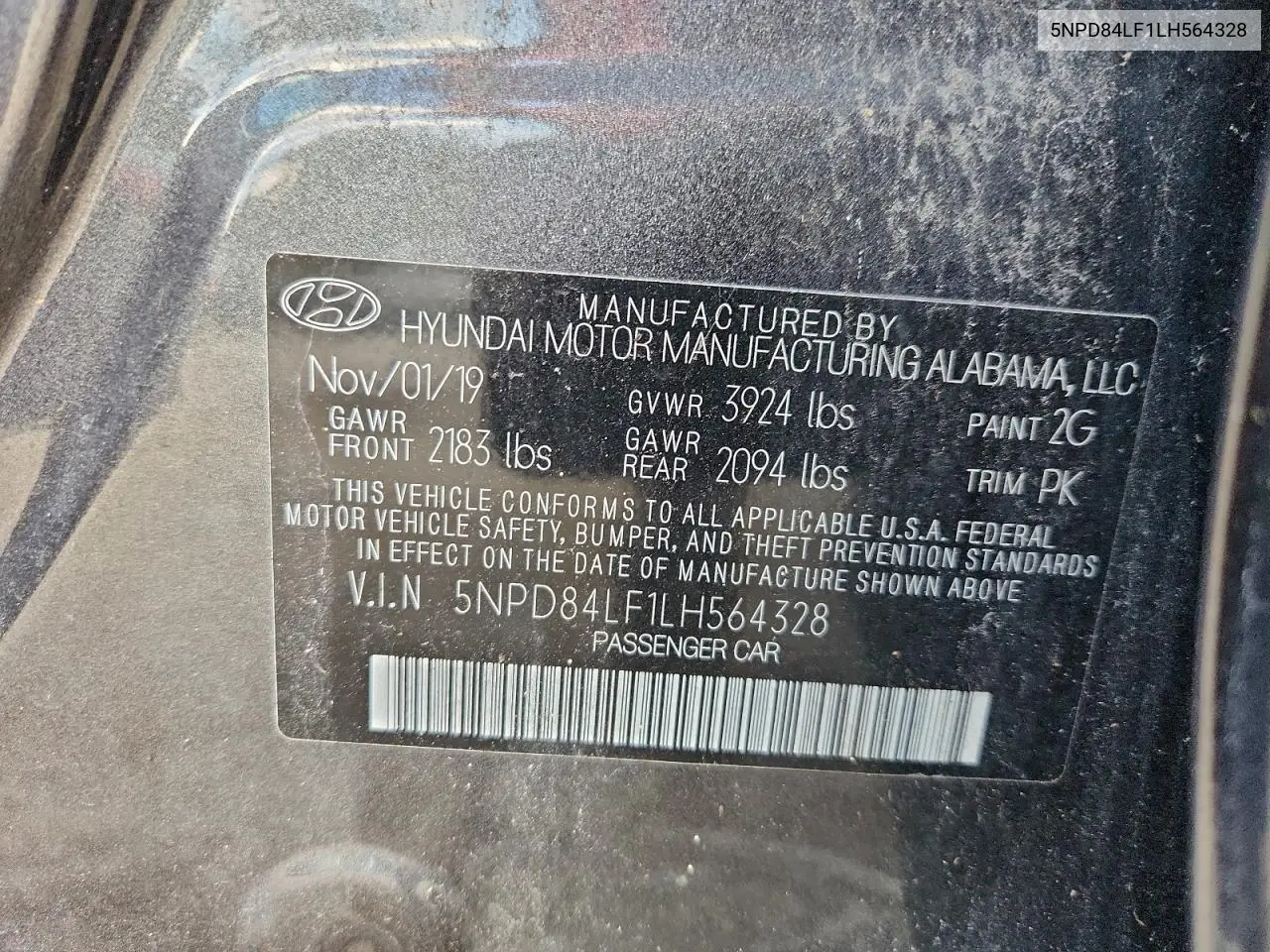 5NPD84LF1LH564328 2020 Hyundai Elantra Sel