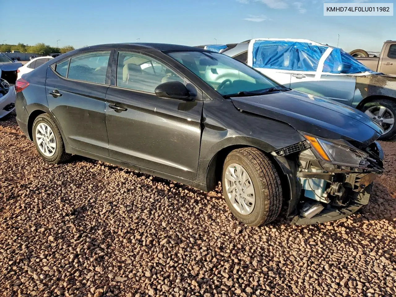 KMHD74LF0LU011982 2020 Hyundai Elantra Se