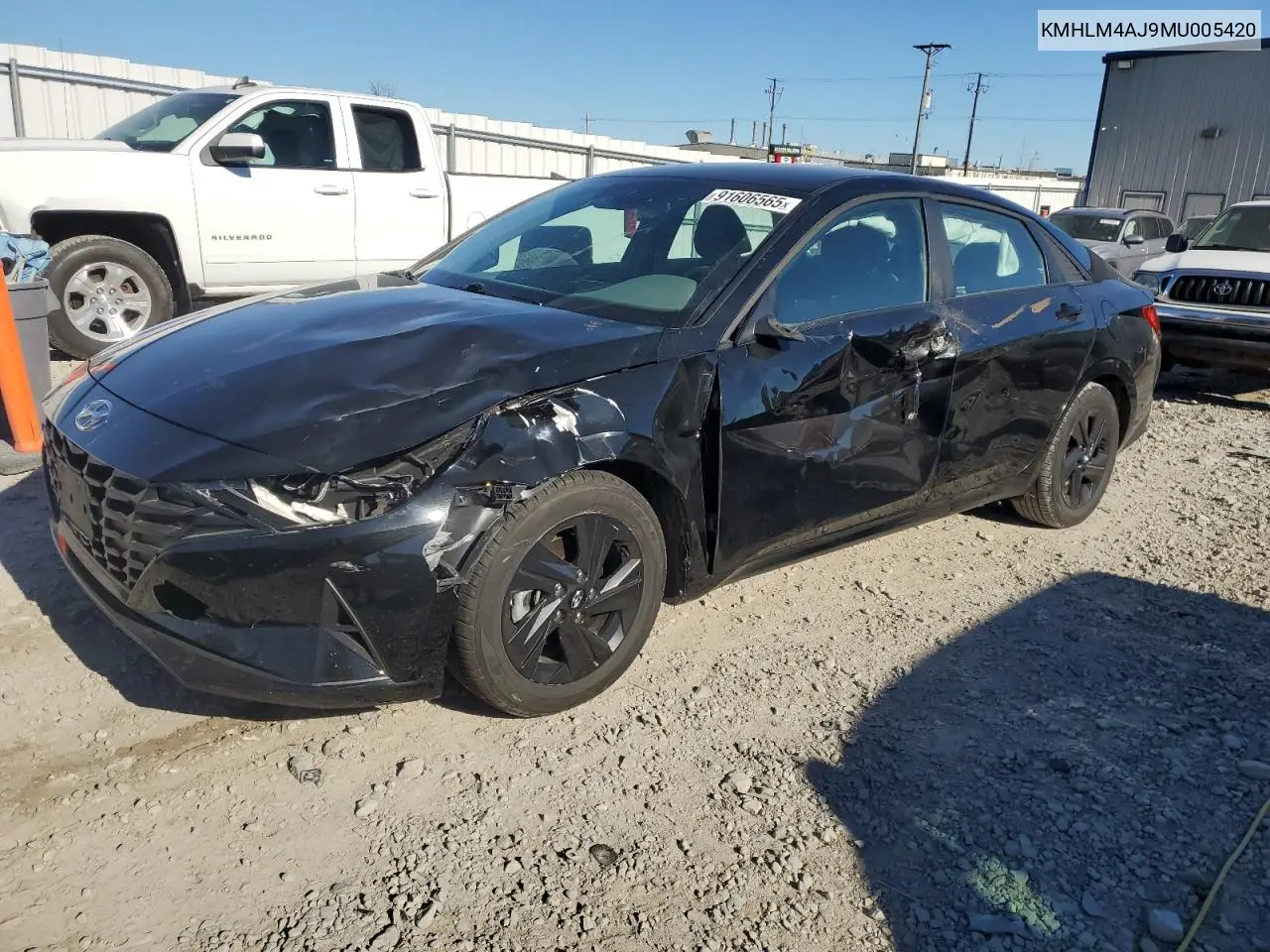 KMHLM4AJ9MU005420 2021 Hyundai Elantra Blue