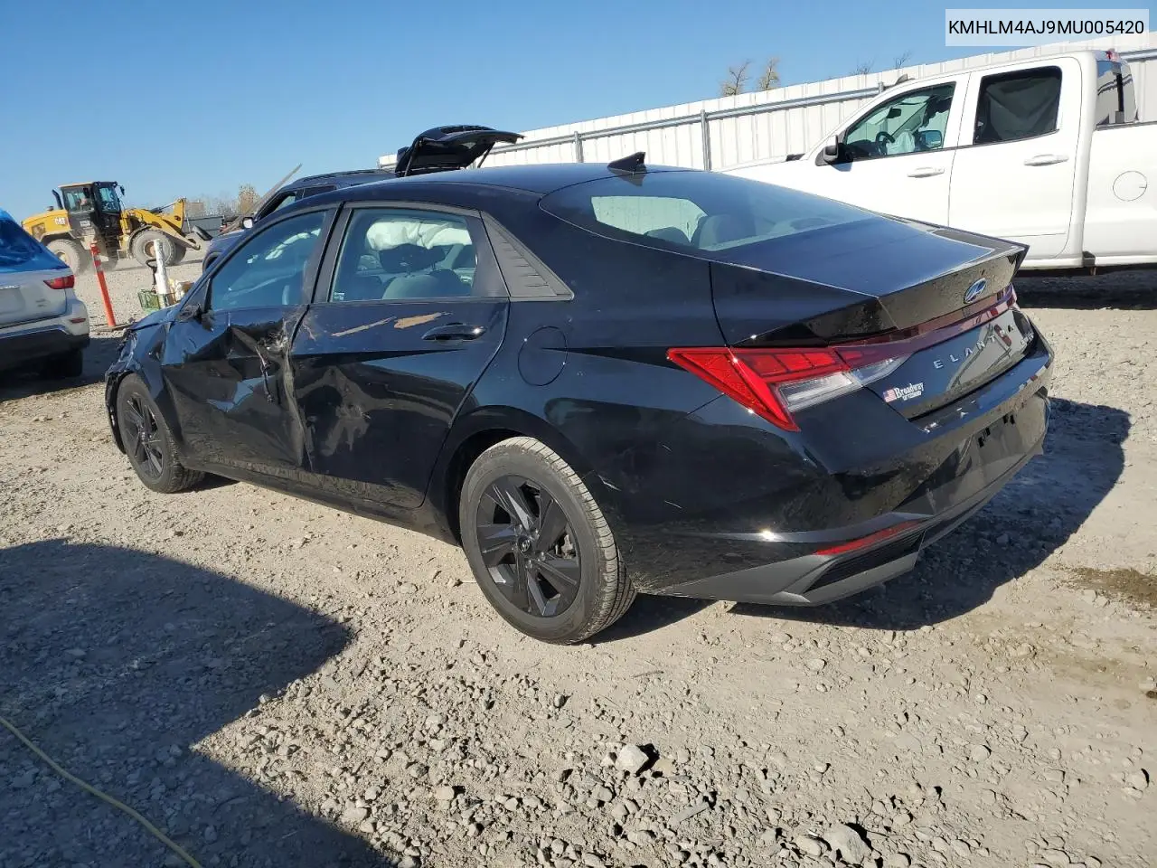 KMHLM4AJ9MU005420 2021 Hyundai Elantra Blue