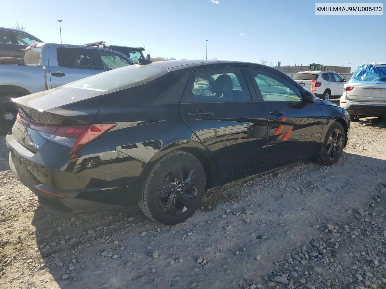 KMHLM4AJ9MU005420 2021 Hyundai Elantra Blue
