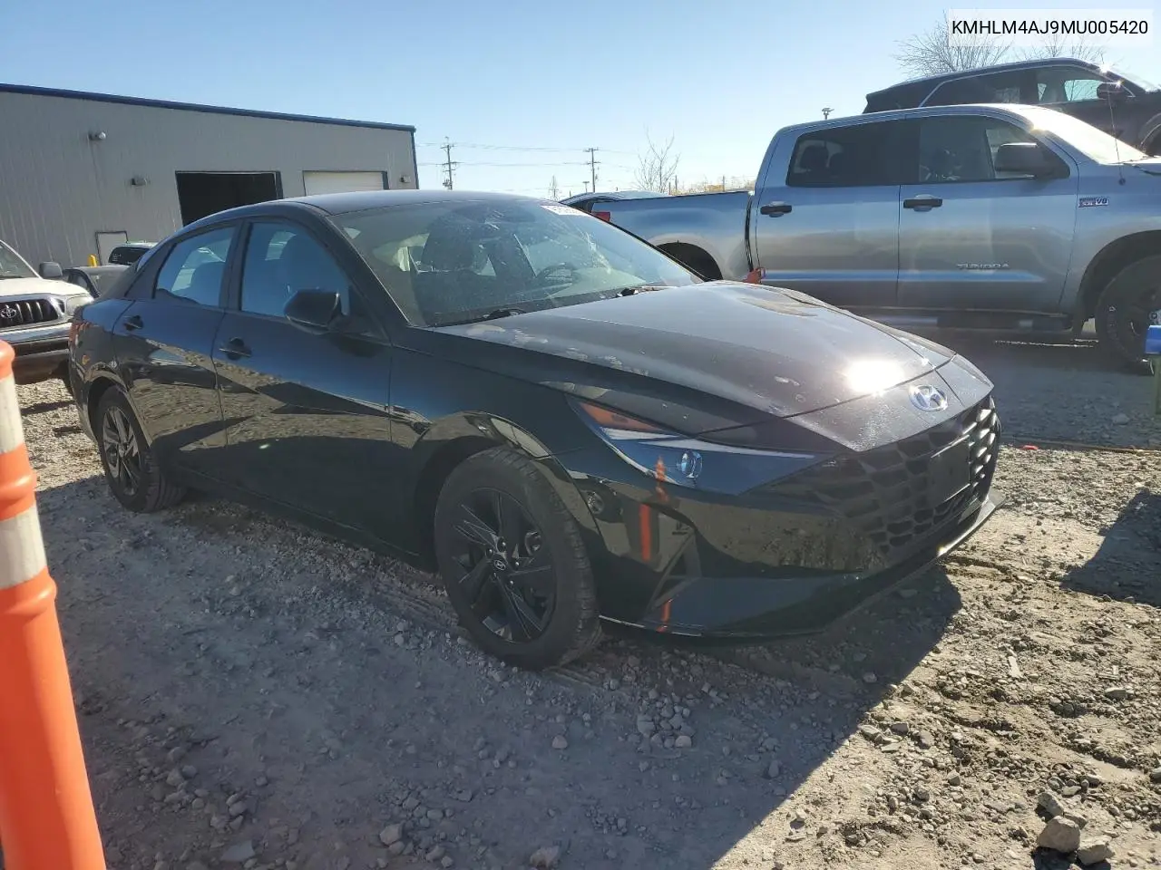 KMHLM4AJ9MU005420 2021 Hyundai Elantra Blue