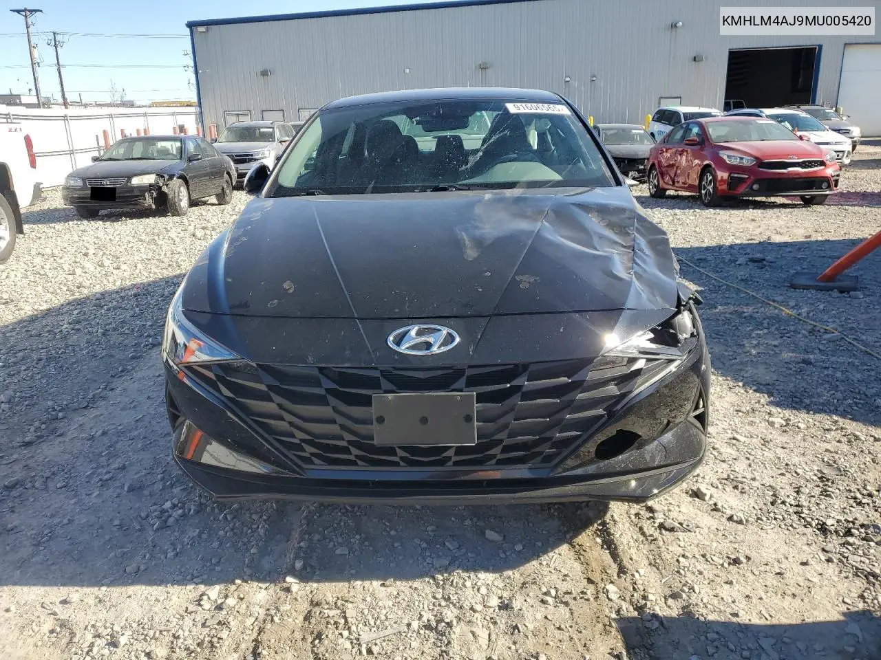 KMHLM4AJ9MU005420 2021 Hyundai Elantra Blue