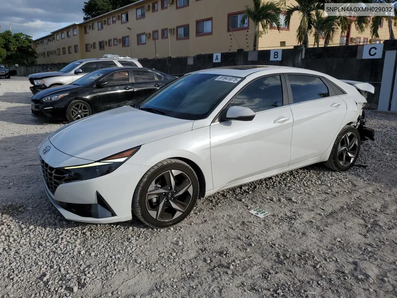 5NPLN4AGXMH029032 2021 Hyundai Elantra Sel