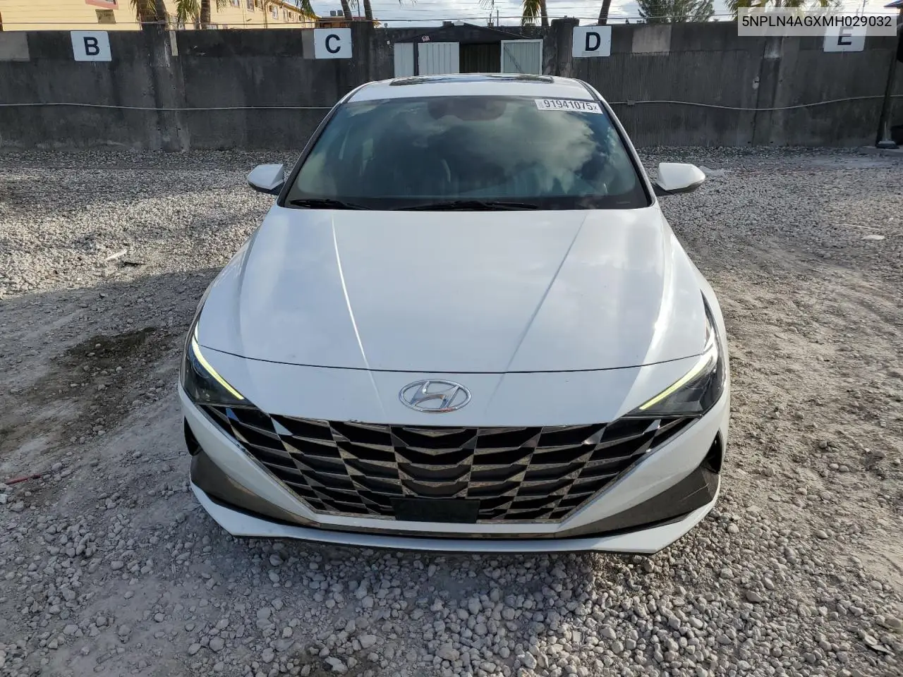 5NPLN4AGXMH029032 2021 Hyundai Elantra Sel