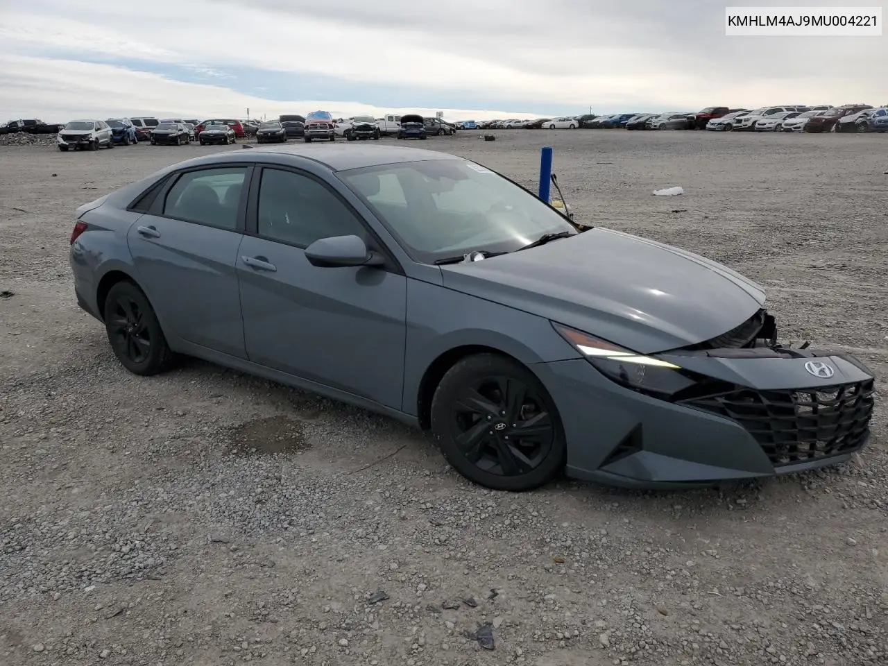 KMHLM4AJ9MU004221 2021 Hyundai Elantra Blue