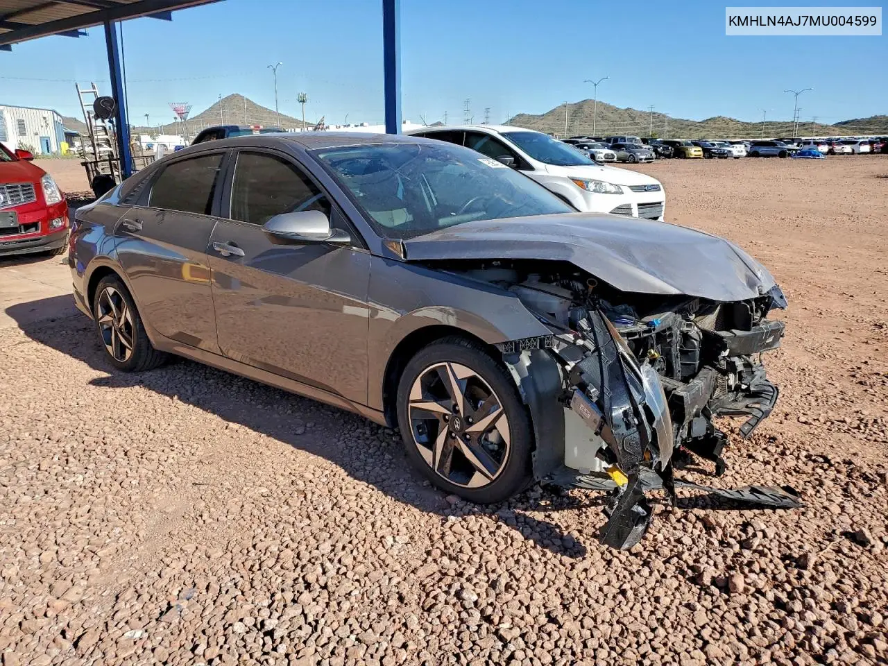 KMHLN4AJ7MU004599 2021 Hyundai Elantra Limited