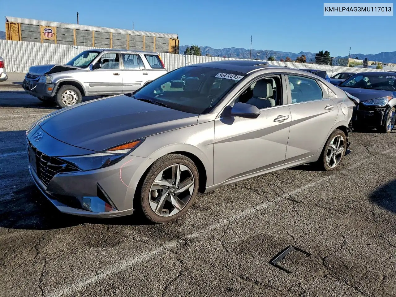 KMHLP4AG3MU117013 2021 Hyundai Elantra Limited