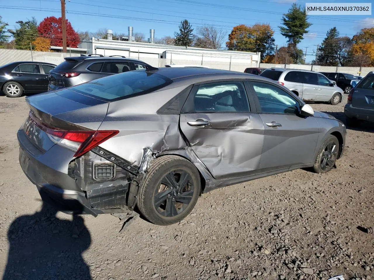 KMHLS4AGXNU370362 2022 Hyundai Elantra Sel