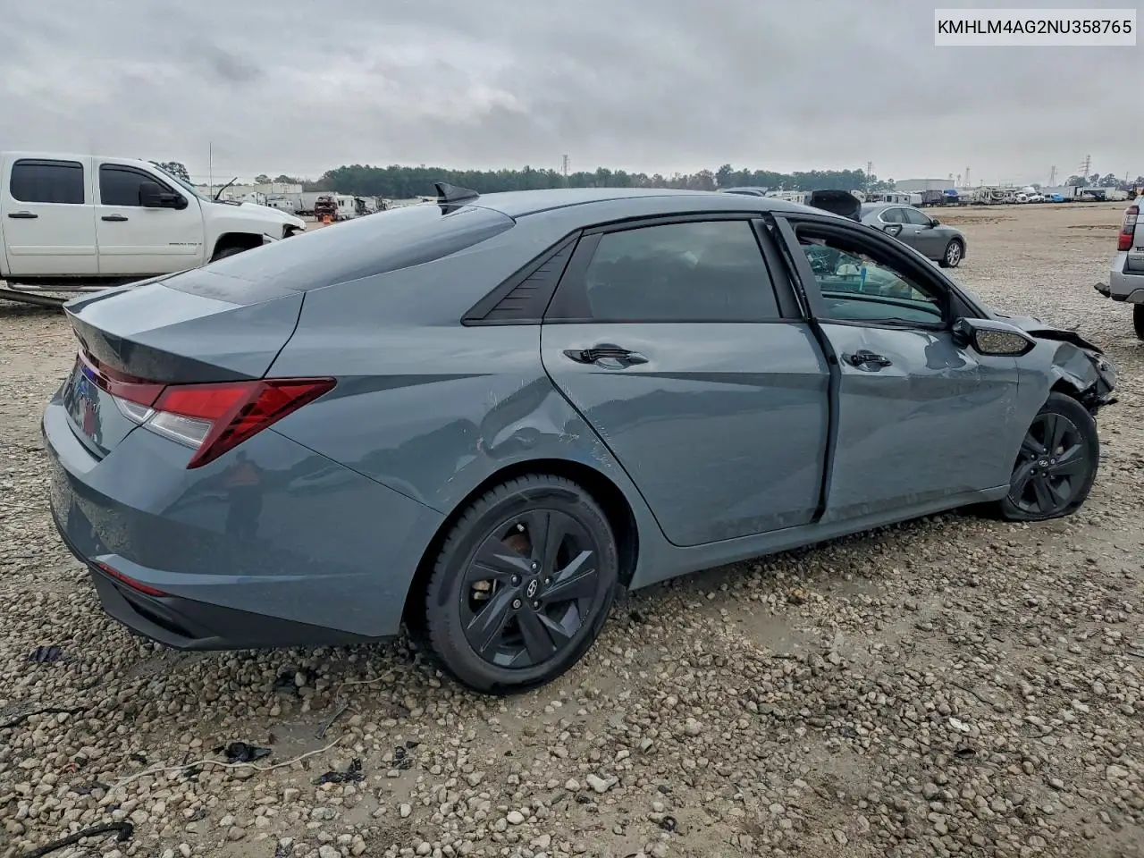 KMHLM4AG2NU358765 2022 Hyundai Elantra Sel