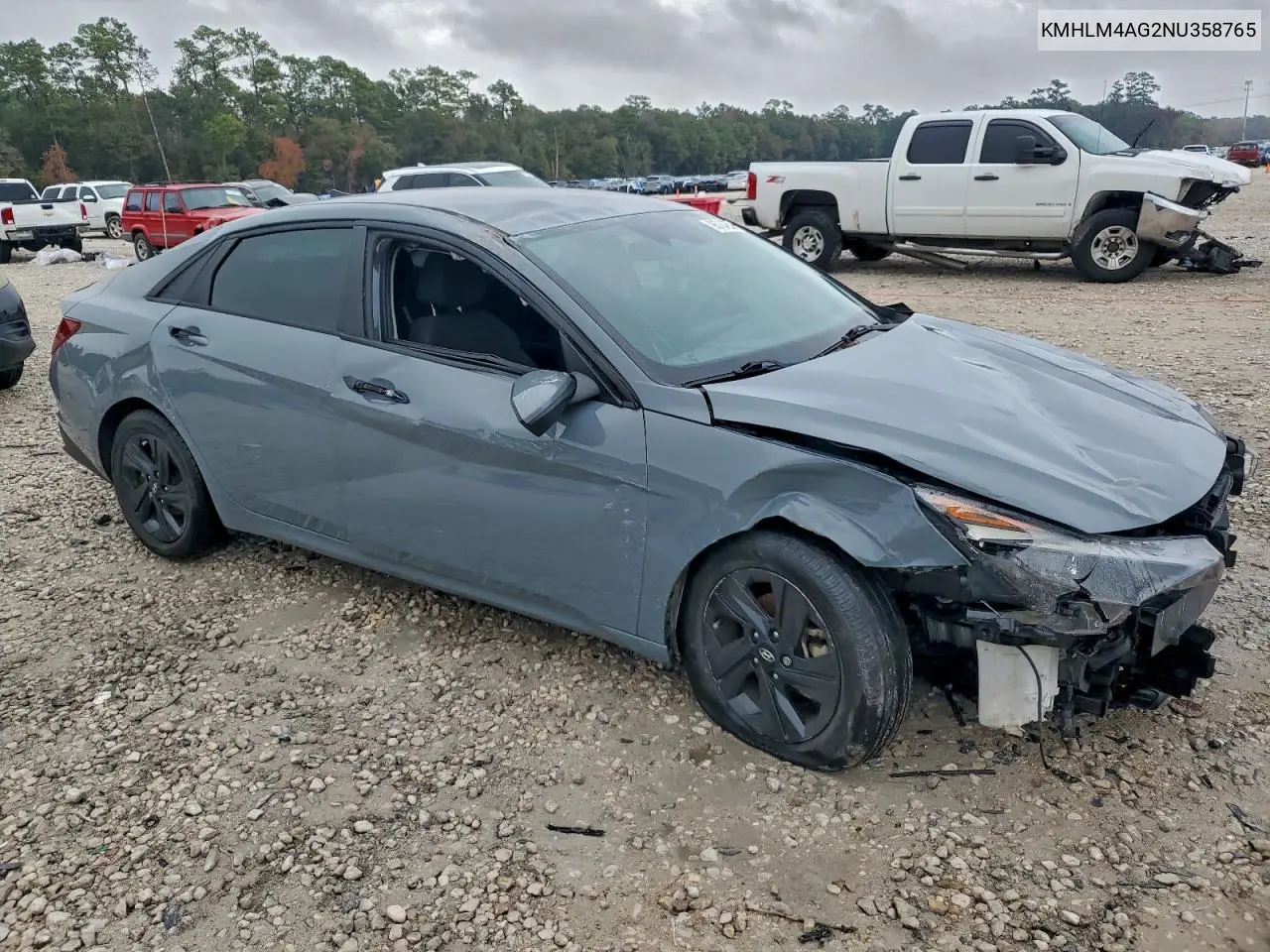 KMHLM4AG2NU358765 2022 Hyundai Elantra Sel