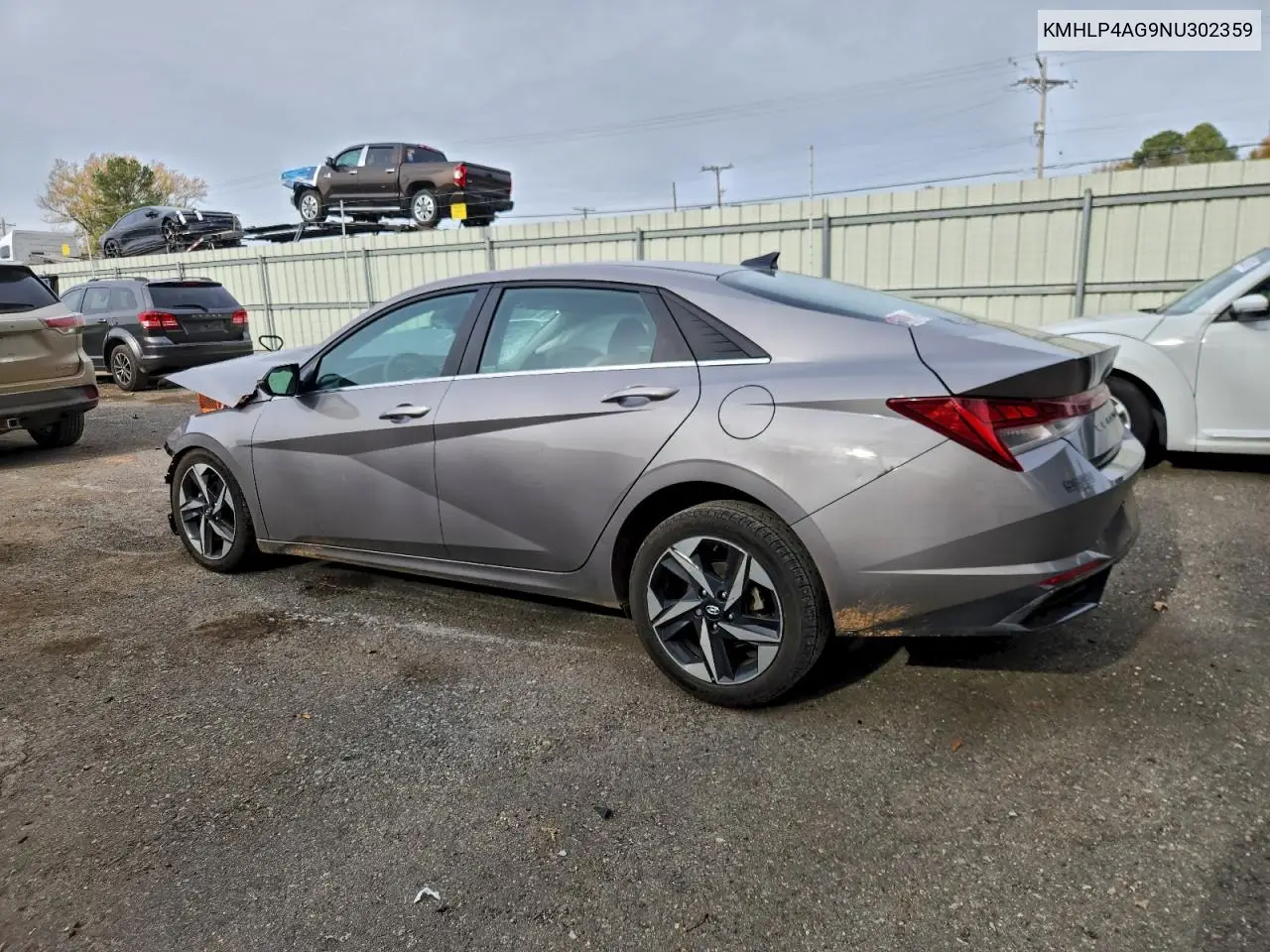 KMHLP4AG9NU302359 2022 Hyundai Elantra Limited