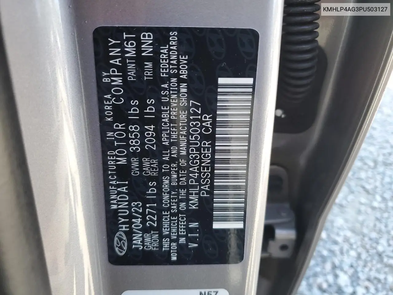 KMHLP4AG3PU503127 2023 Hyundai Elantra Limited