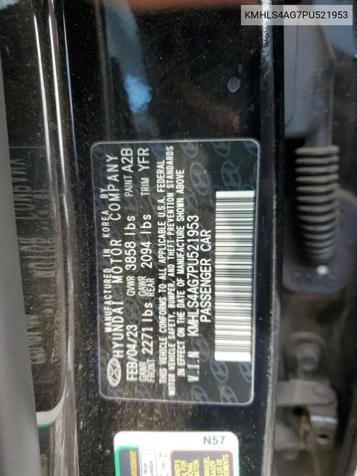 KMHLS4AG7PU521953 2023 Hyundai Elantra Sel