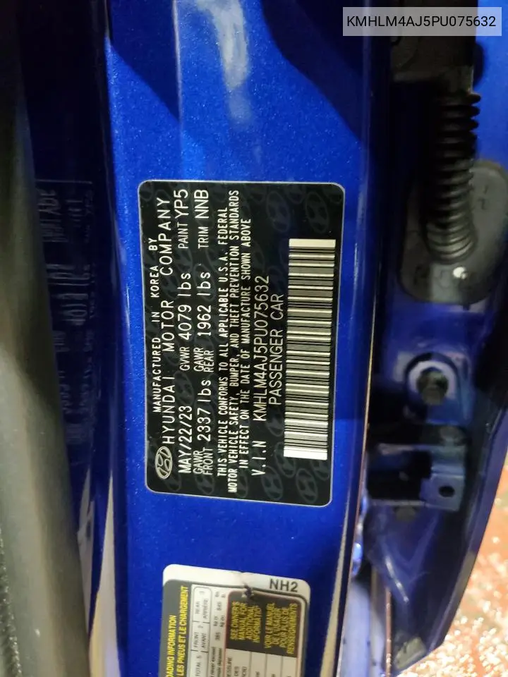KMHLM4AJ5PU075632 2023 Hyundai Elantra Blue