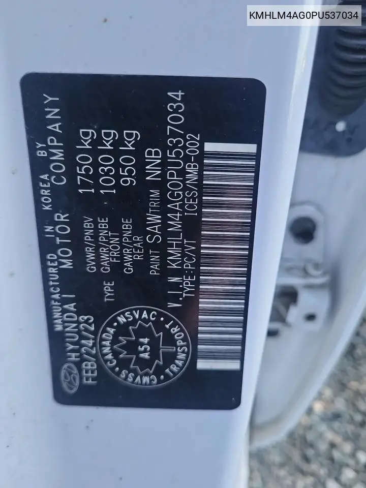 KMHLM4AG0PU537034 2023 Hyundai Elantra Sel
