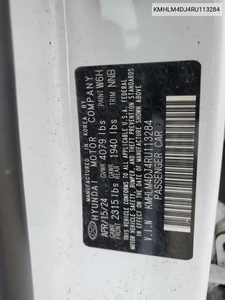 KMHLM4DJ4RU113284 2024 Hyundai Elantra Blue