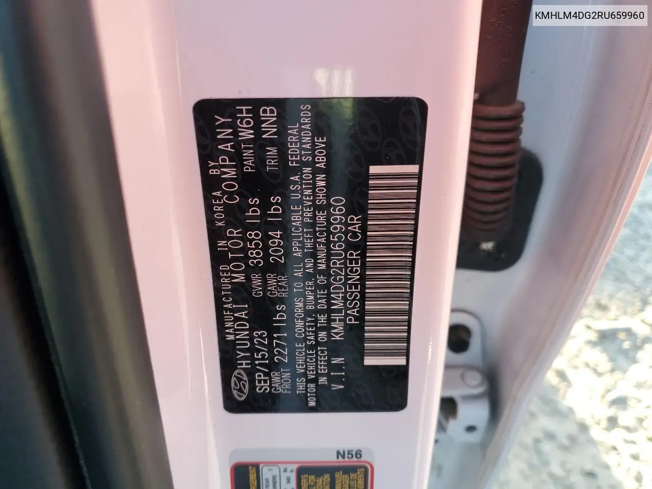 KMHLM4DG2RU659960 2024 Hyundai Elantra Sel