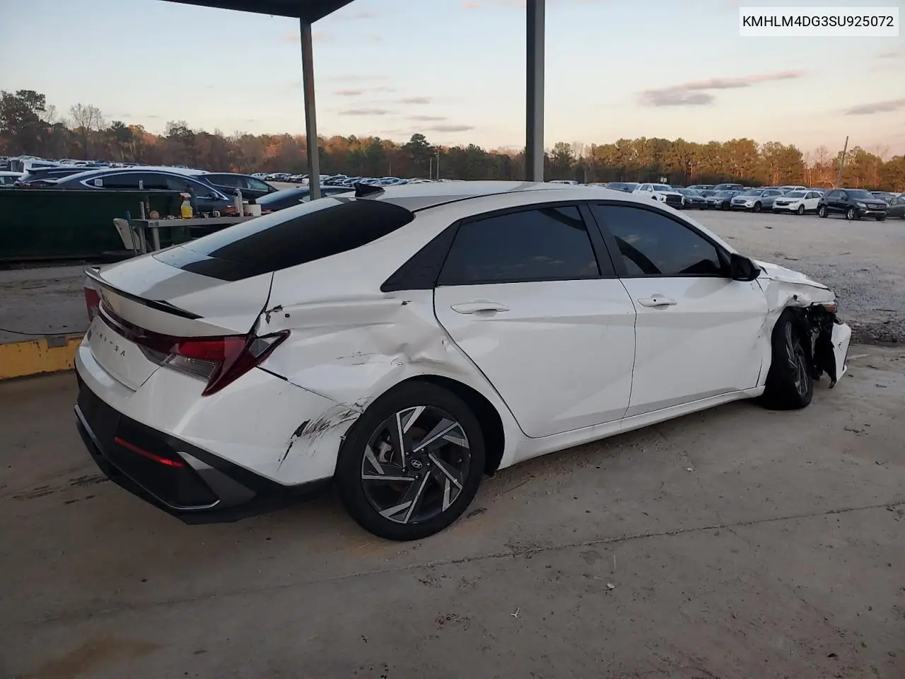 KMHLM4DG3SU925072 2025 Hyundai Elantra Sel Sport