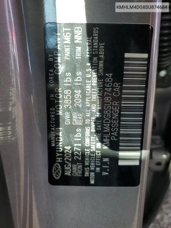KMHLM4DG8SU874684 2025 Hyundai Elantra Sel Sport